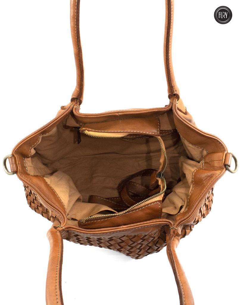 Borsa Caterina Riva in pelle intrecciata