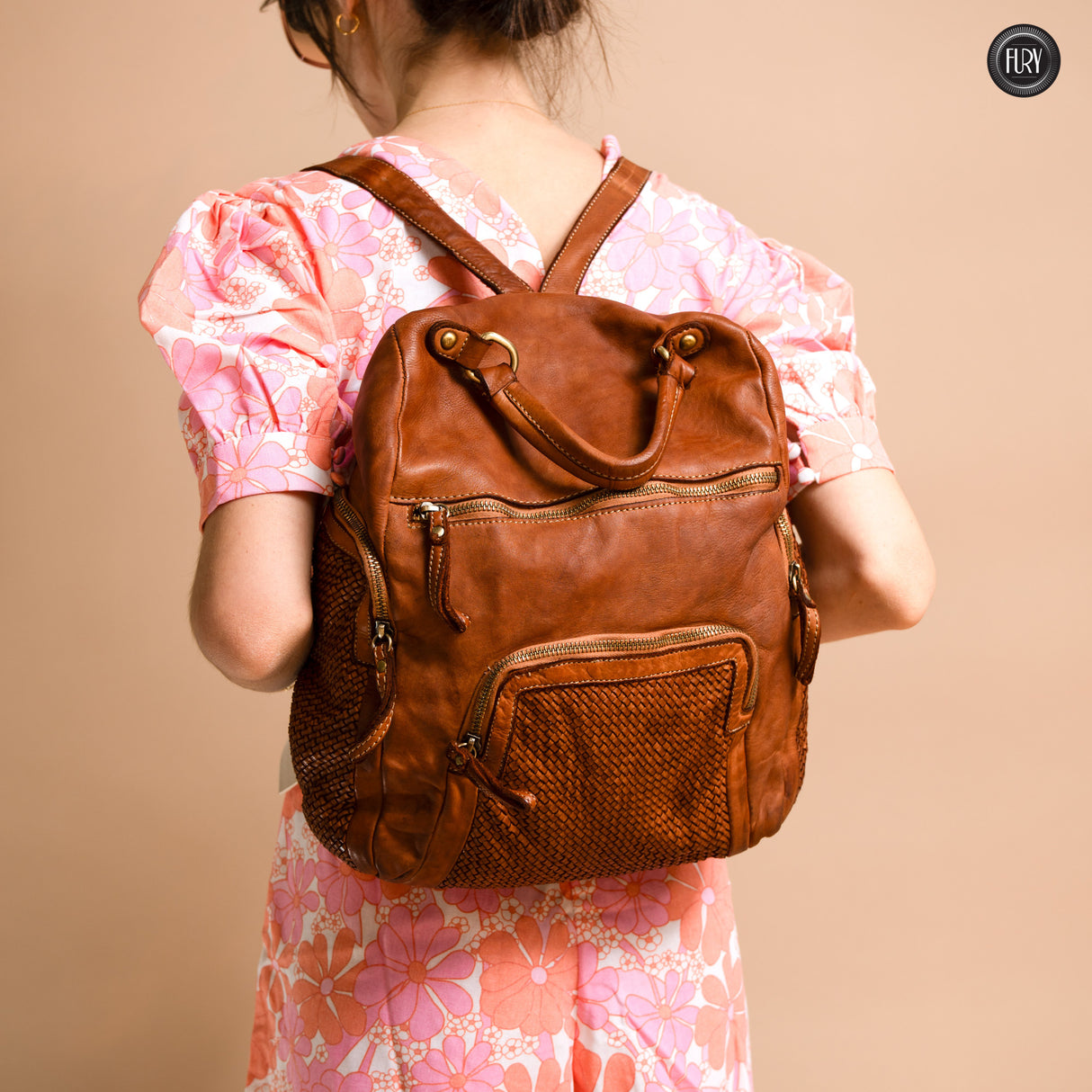 Zainetto Volterra in pelle intrecciata - Preordine