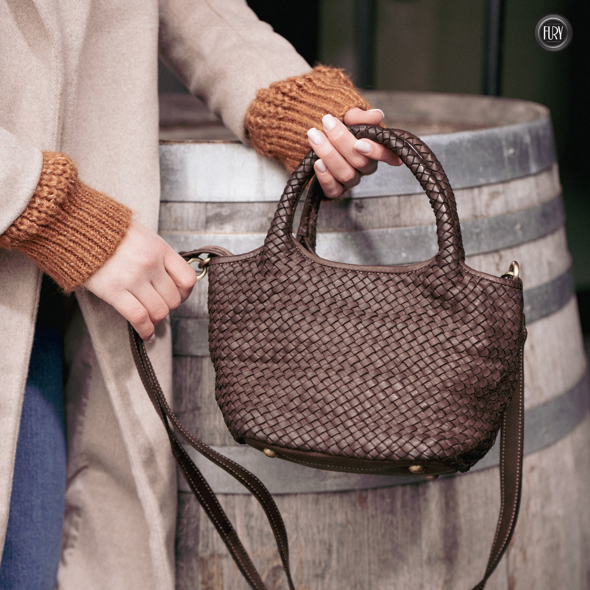 Borsetta Alba in pelle intrecciata