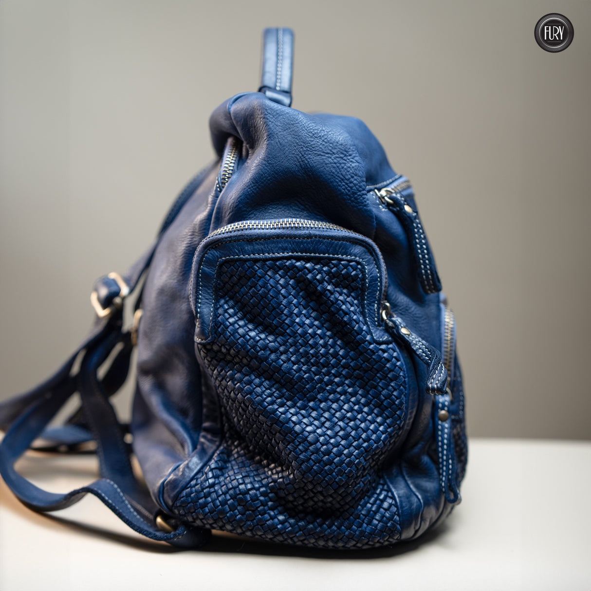 Zainetto Volterra in pelle intrecciata - Preordine