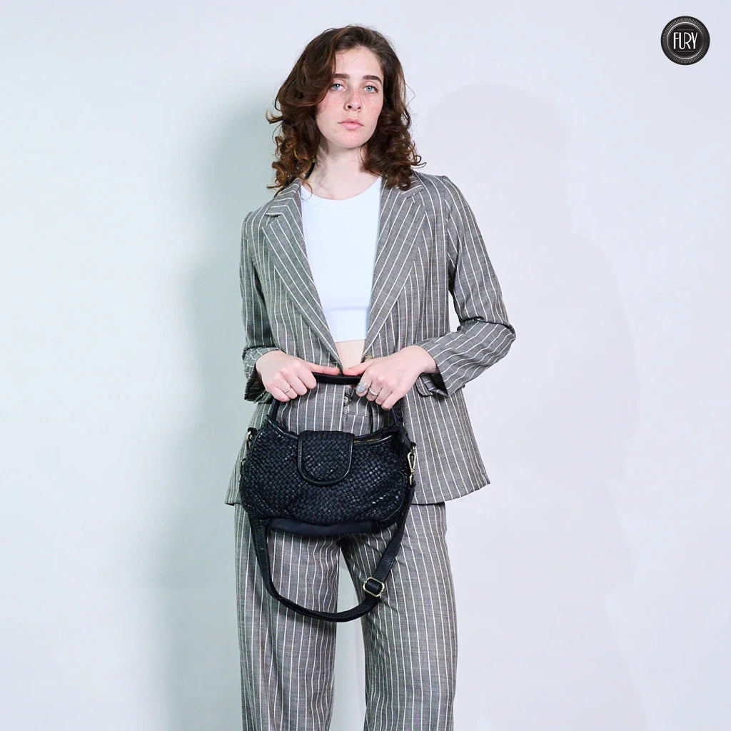 Borsa Clarissa in pelle intrecciata