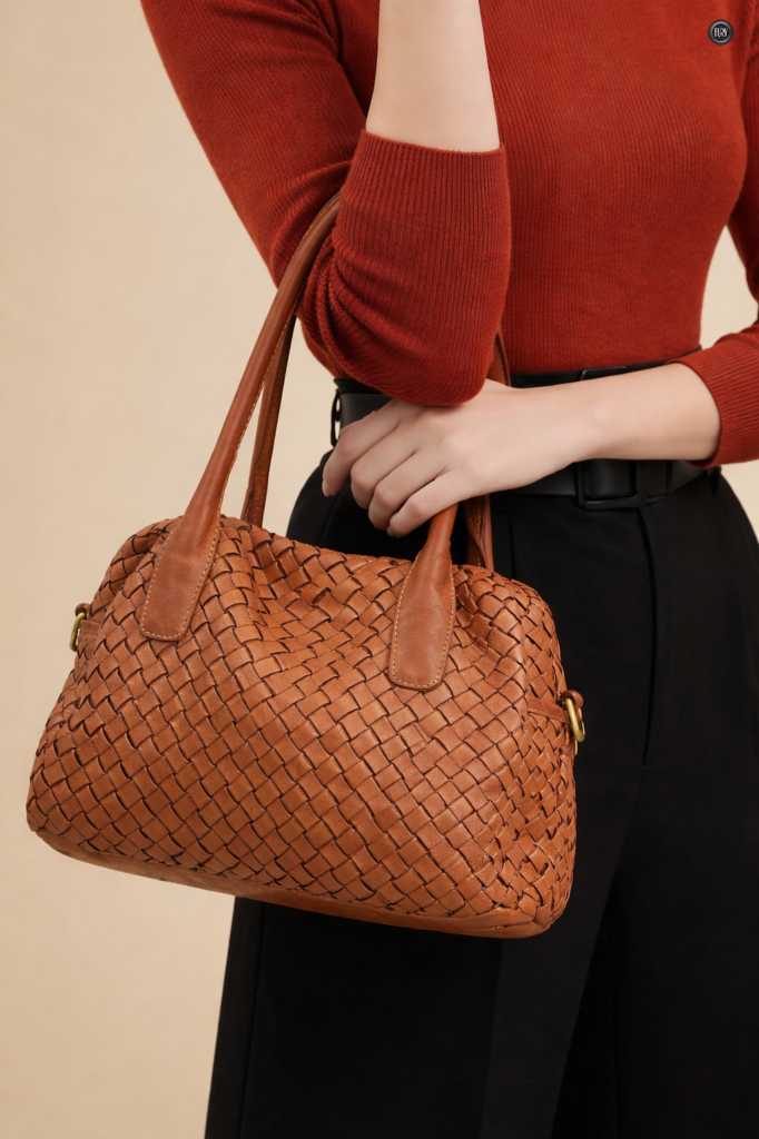 Borsa Lea in pelle intrecciata