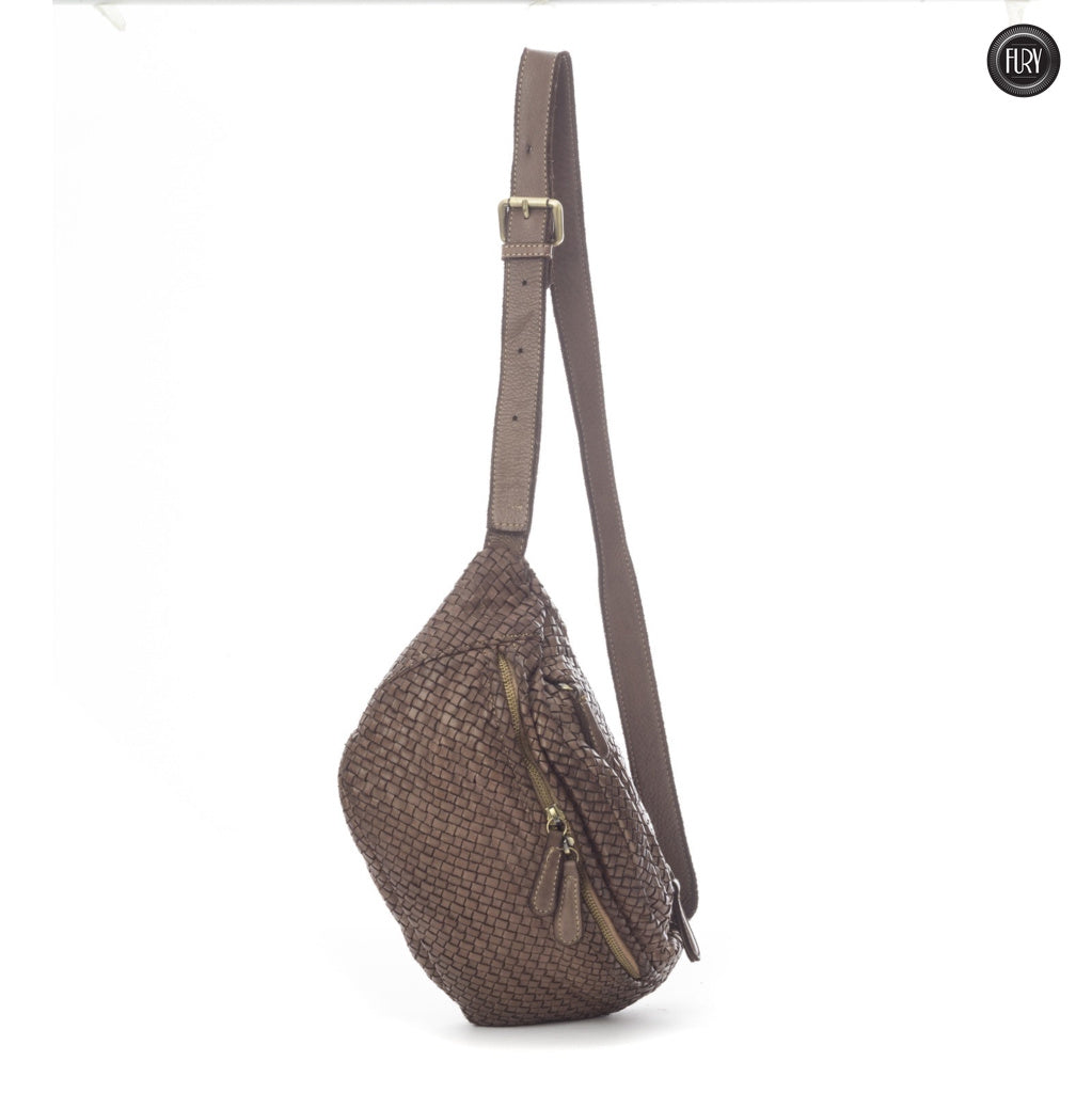 Marsupio Vana in pelle intrecciata