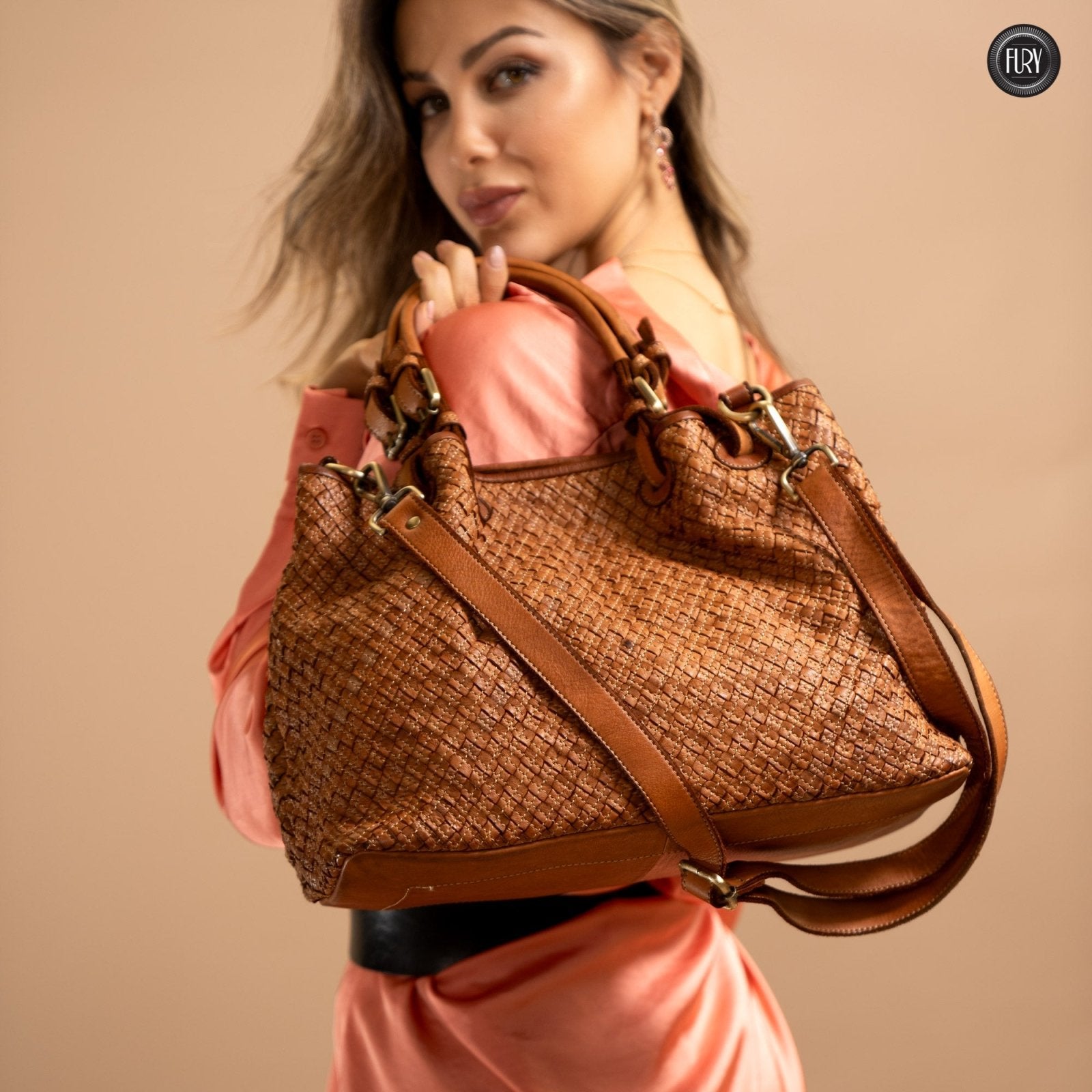 Borsa Agata in pelle intrecciata - Fury