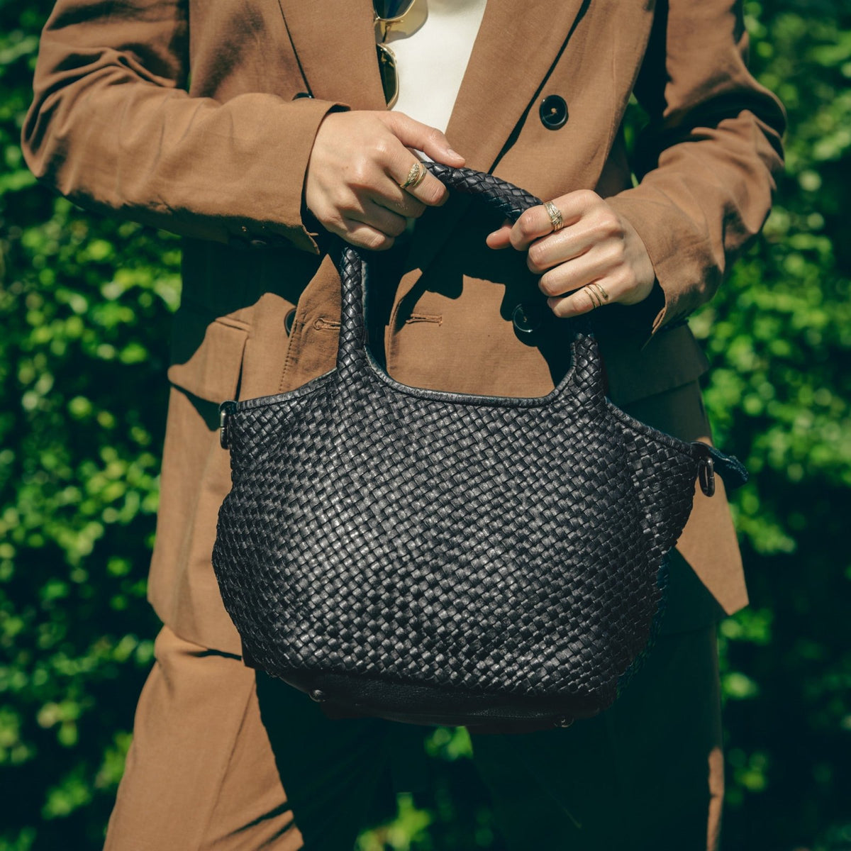 Borsa Alba Maxi in pelle intrecciata - Fury