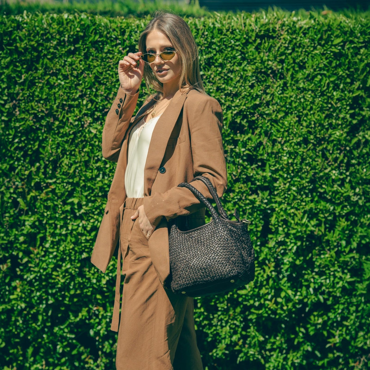 Borsa Alba Maxi in pelle intrecciata - Fury