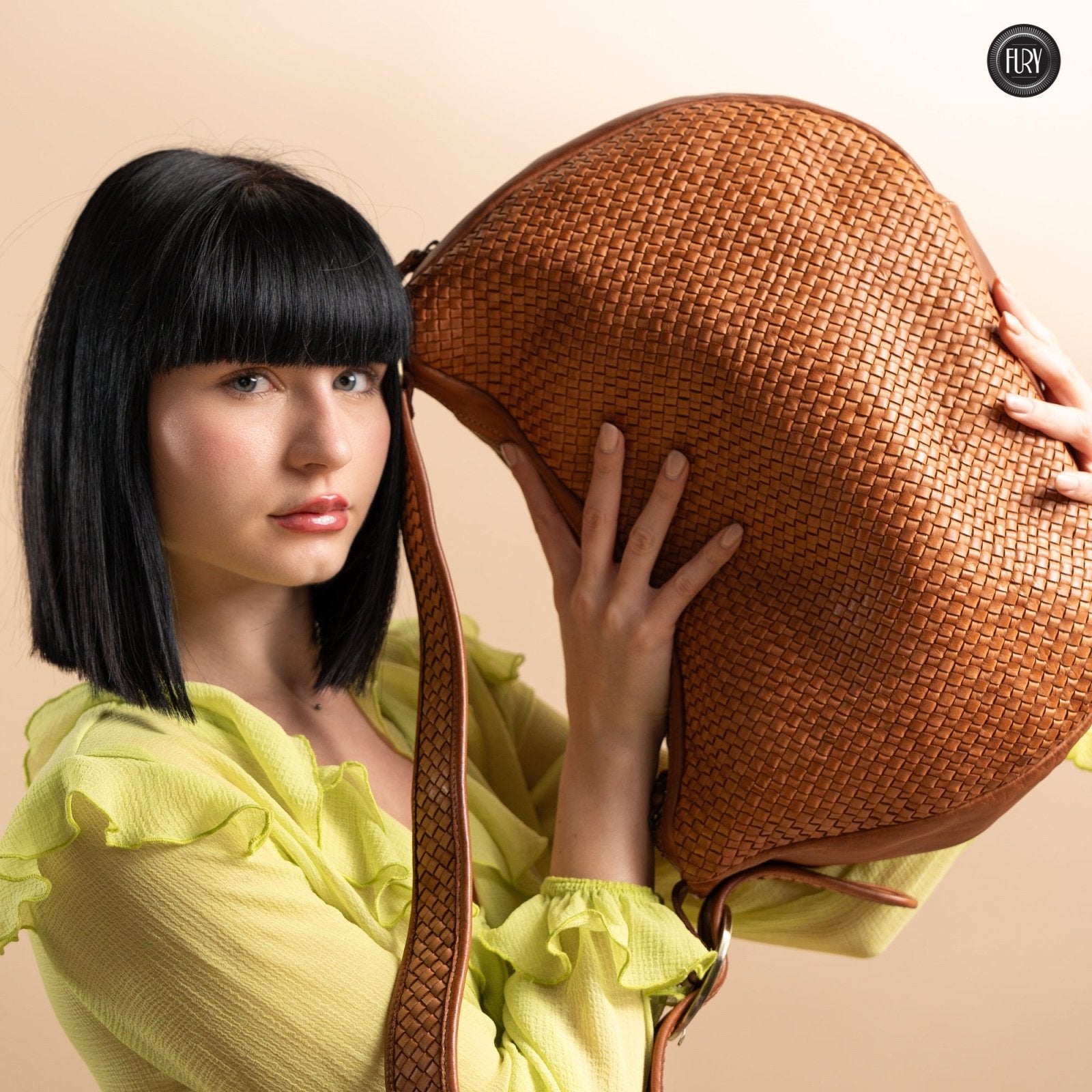Borsa Iris Maxi in pelle intrecciata - Fury
