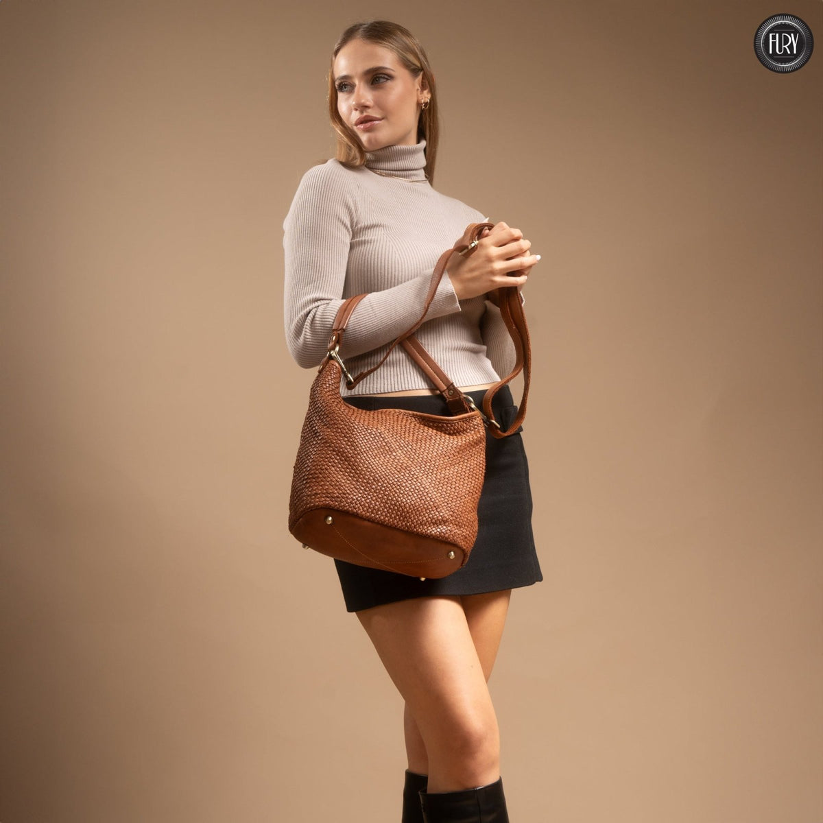 Borsa Linda in pelle intrecciata - Fury