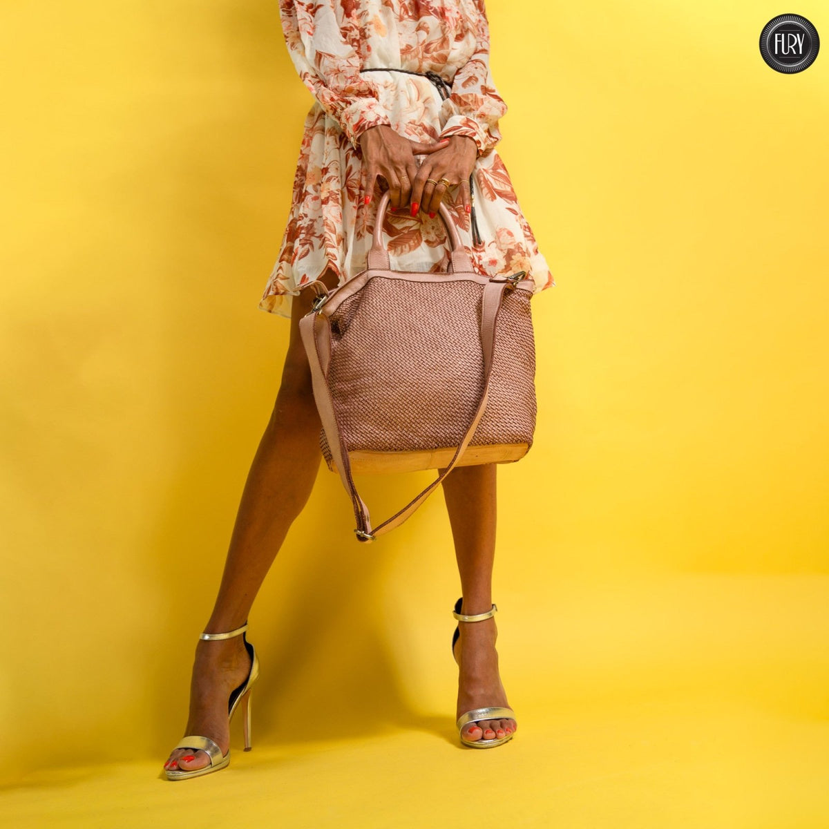 Borsa Tullia in pelle intrecciata - Fury