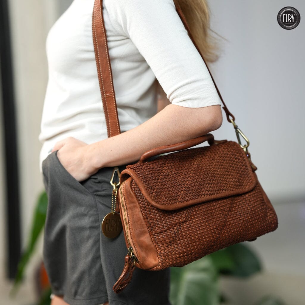 Borsa Siena Maxi in pelle intrecciata Fury