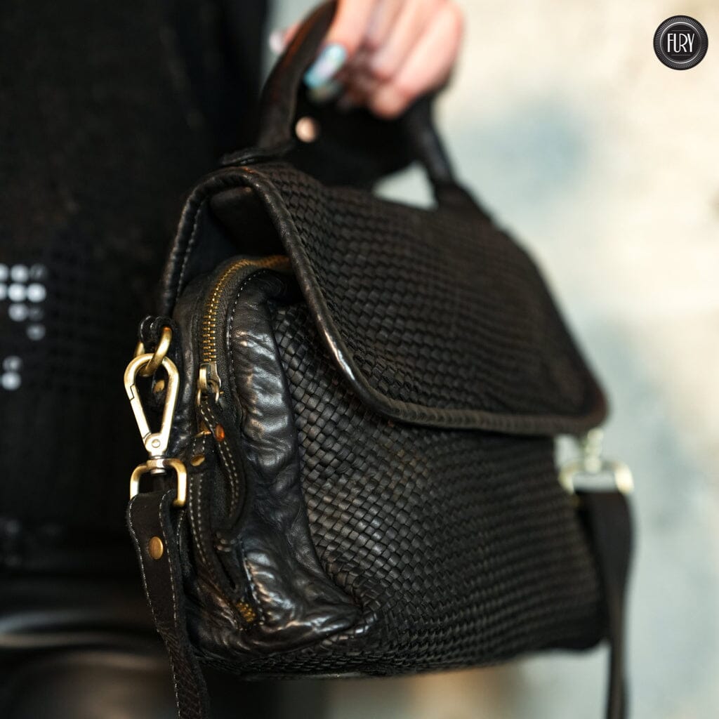 Borsa Siena Maxi in pelle intrecciata Fury