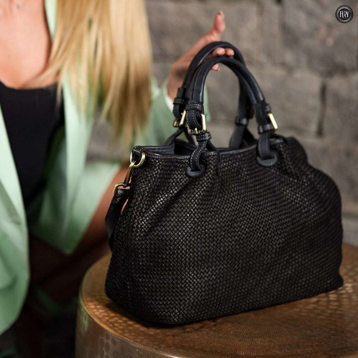 Borsa Talia in pelle intrecciata Fury