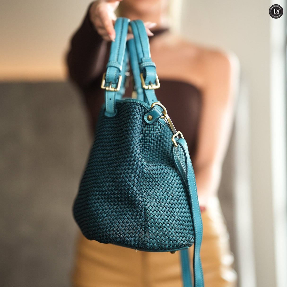 Borsa Talia in pelle intrecciata Fury