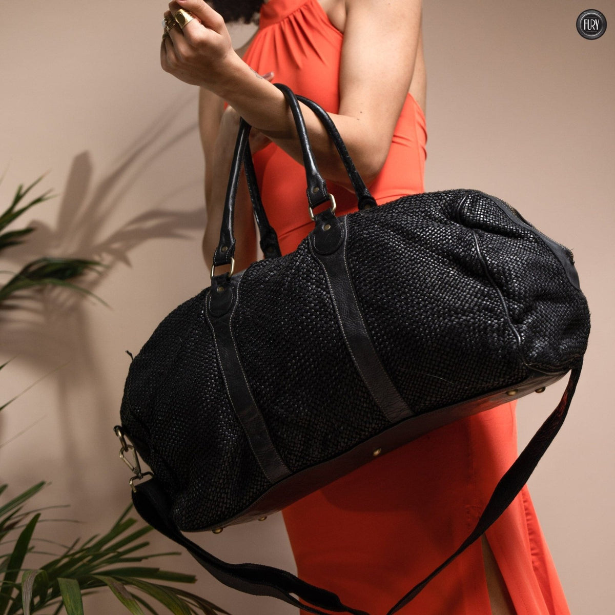 Borsone Magellano in pelle intrecciata - Fury
