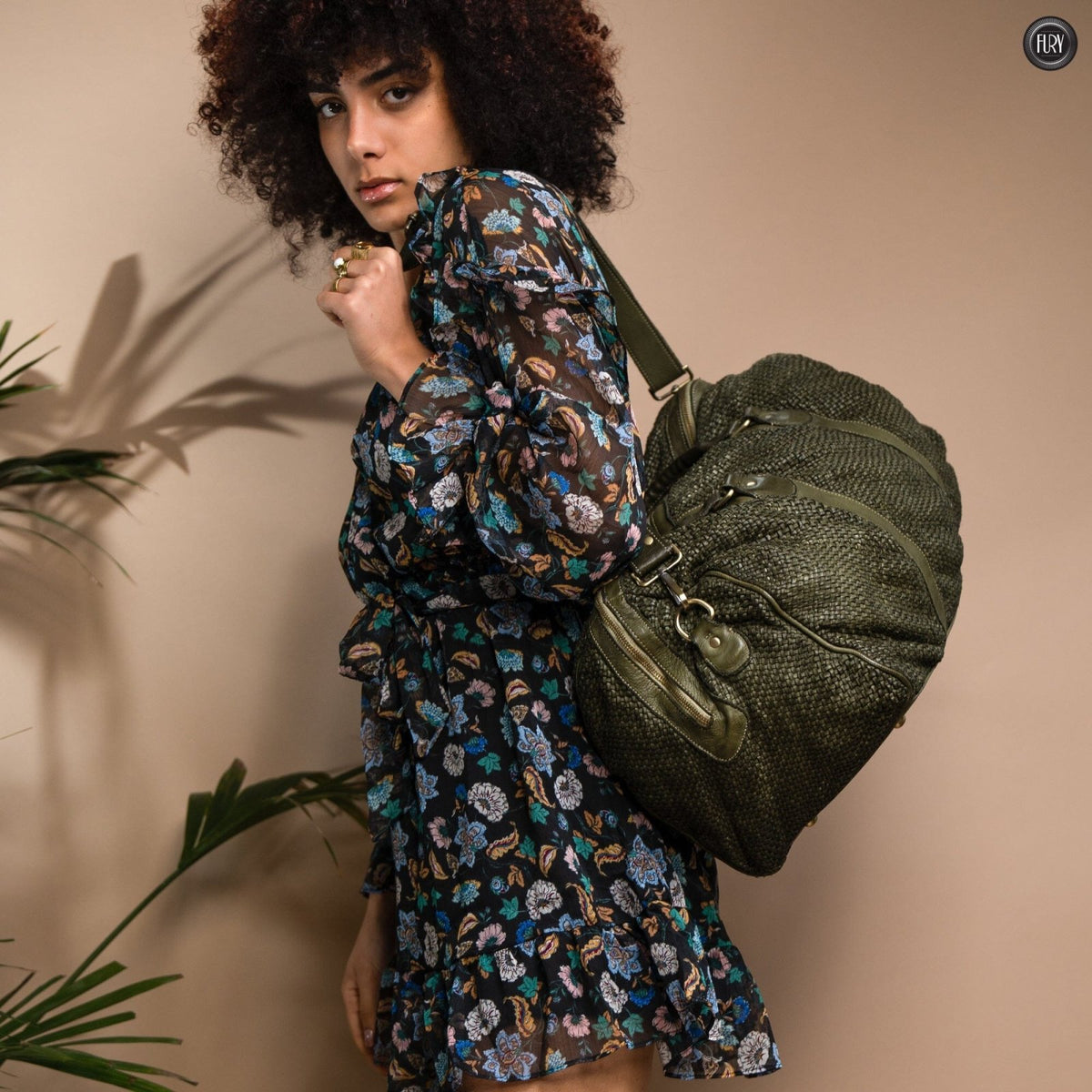 Borsone Magellano in pelle intrecciata - Fury