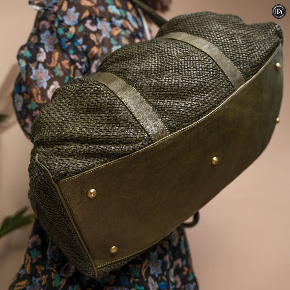 Borsone Magellano in pelle intrecciata - Fury