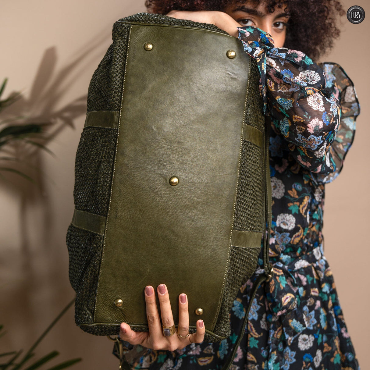 Borsone Magellano in pelle intrecciata Fury