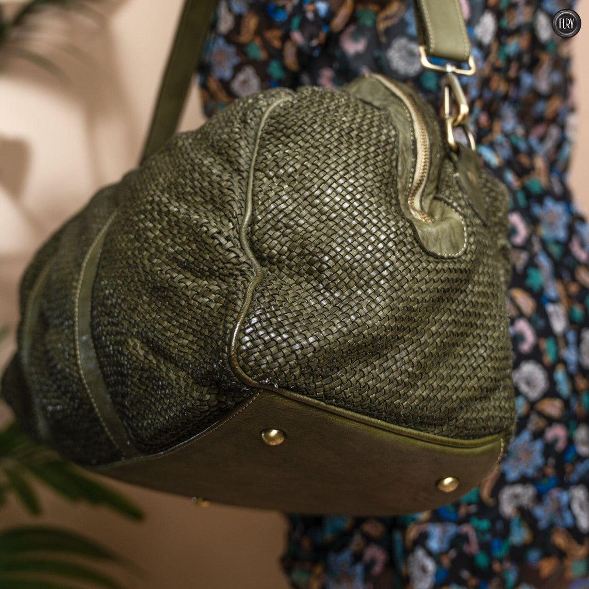 Borsone Magellano in pelle intrecciata Fury