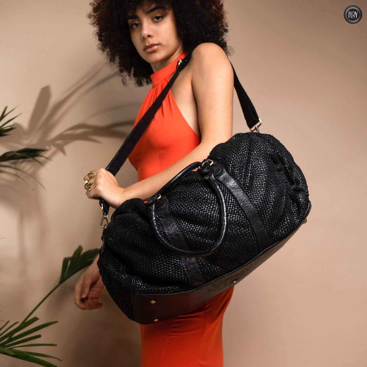 Borsone Magellano in pelle intrecciata Fury