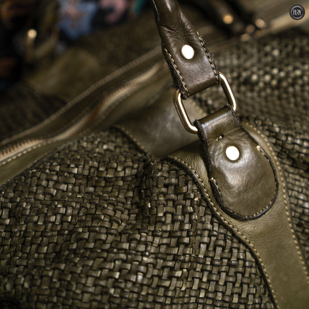 Borsone Magellano in pelle intrecciata Fury