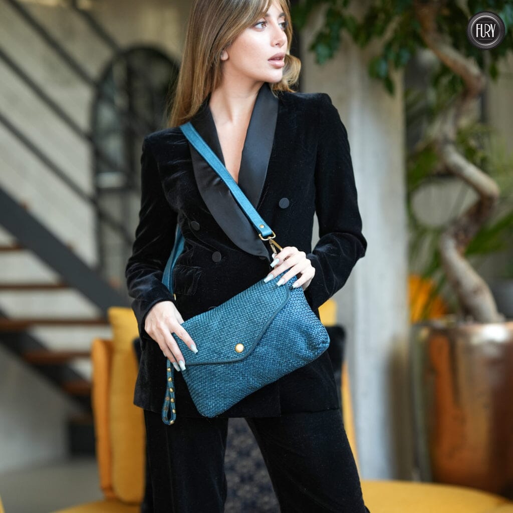 Pochette Sofia in pelle intrecciata Fury