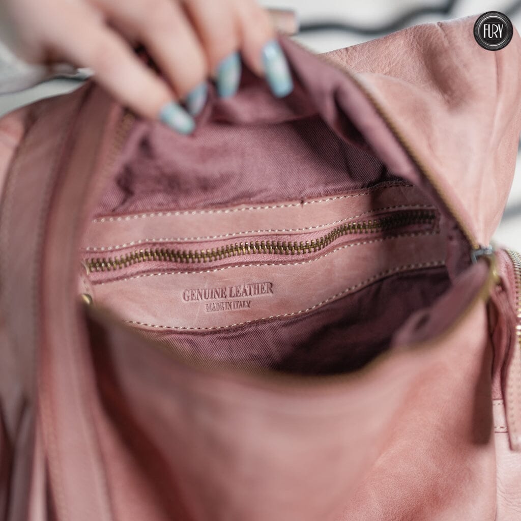 Zainetto multitasche in pelle intrecciata Fury