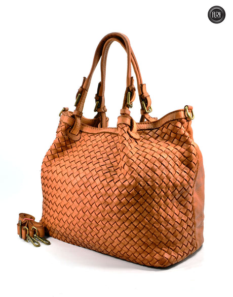 Borsa Caterina Lume in pelle intrecciata