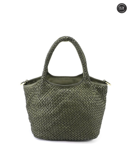 Borsa Alba Maxi in pelle intrecciata