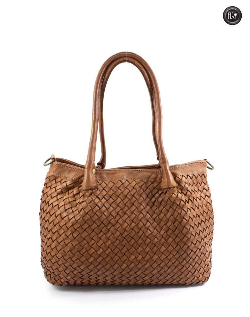 Borsa Caterina Riva in pelle intrecciata