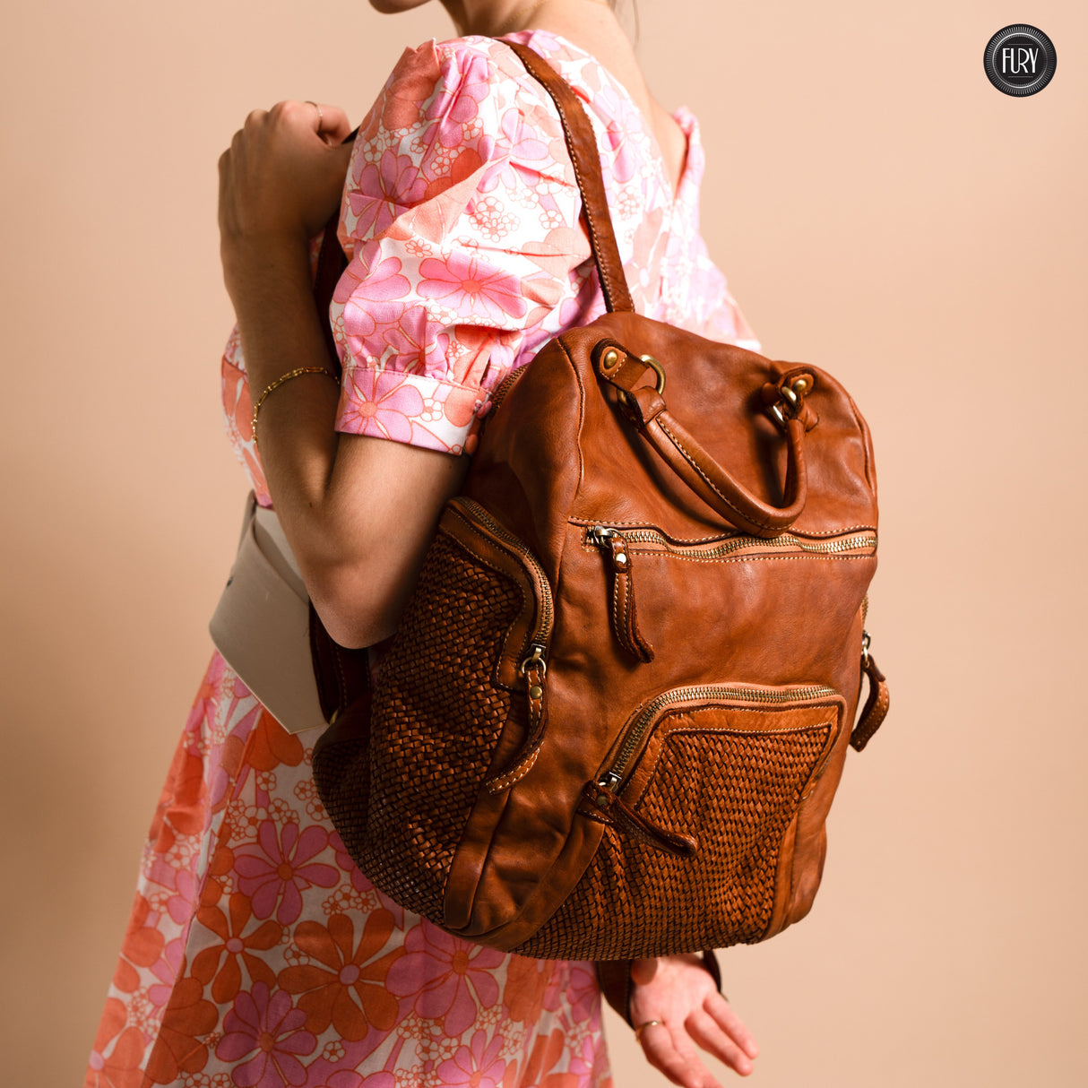 Zainetto Volterra in pelle intrecciata - Preordine