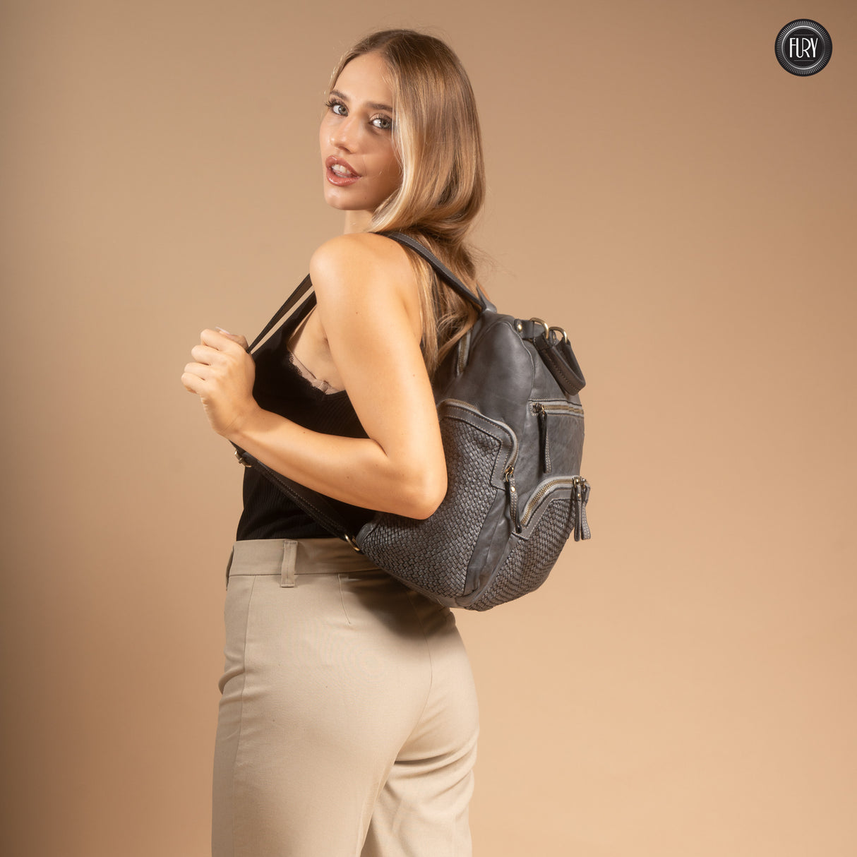 Zainetto Volterra in pelle intrecciata - Preordine