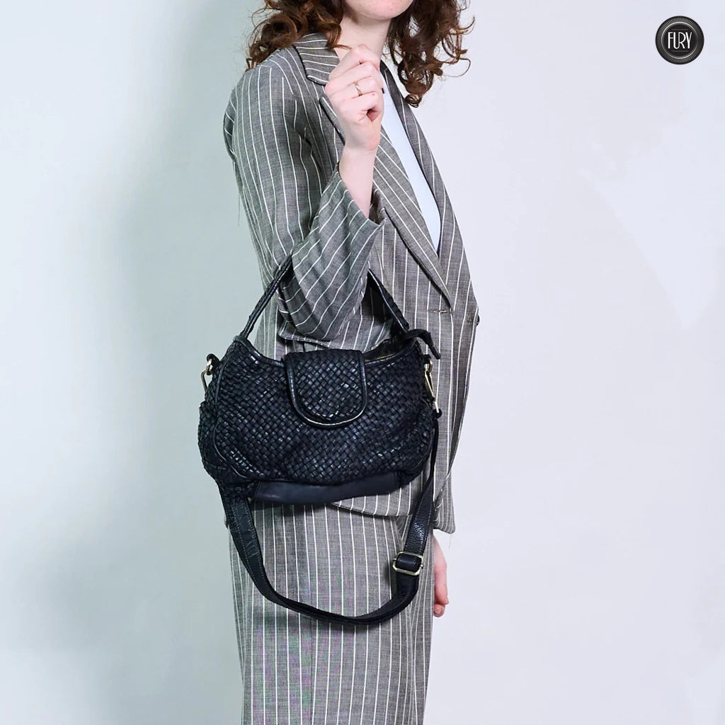 Borsa Clarissa in pelle intrecciata