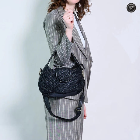 Borsa Clarissa in pelle intrecciata