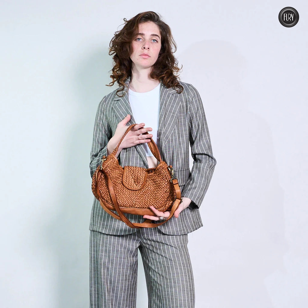 Borsa Clarissa in pelle intrecciata