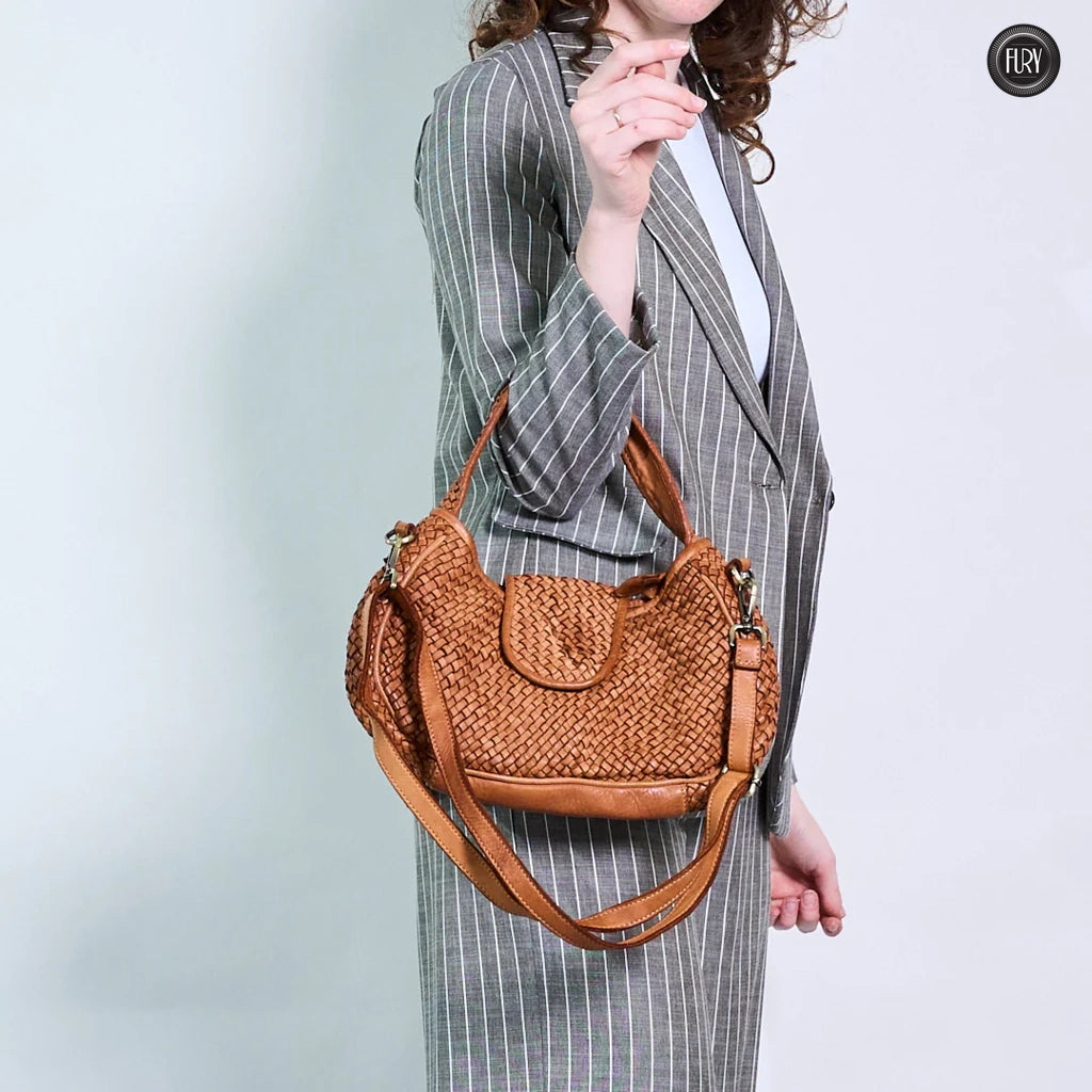 Borsa Clarissa in pelle intrecciata