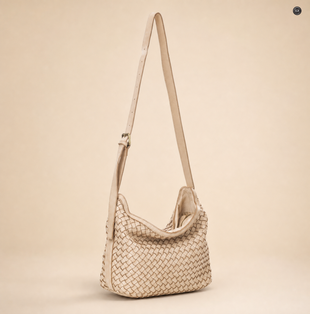 Borsa Fiamma in pelle intrecciata