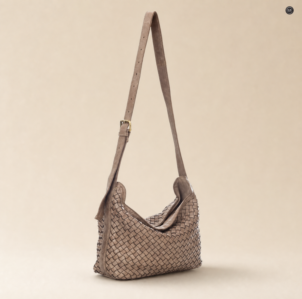 Borsa Fiamma in pelle intrecciata