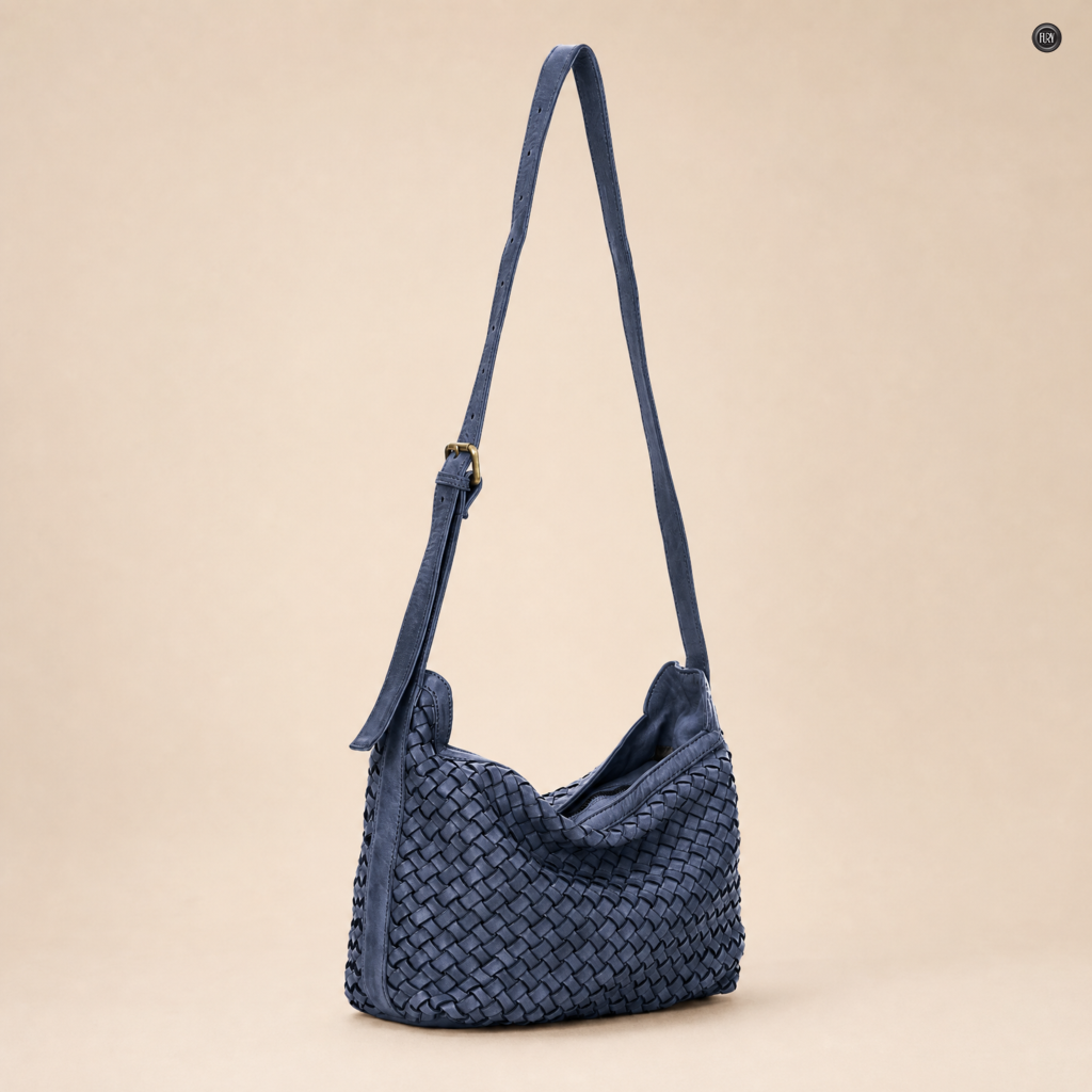 Borsa Fiamma in pelle intrecciata