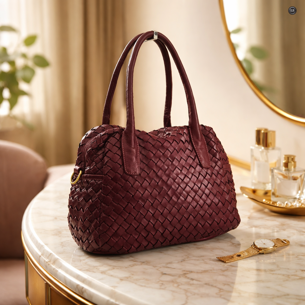 Borsa Lea in pelle intrecciata