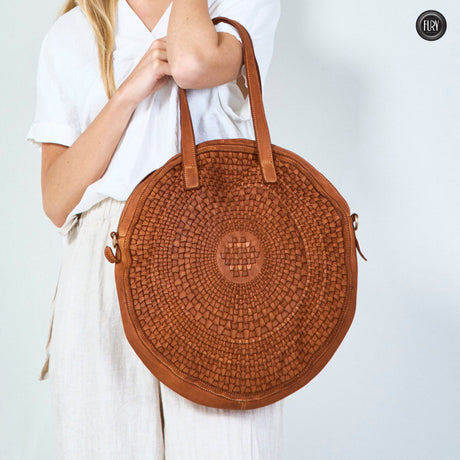 Borsa Aurora in pelle intrecciata