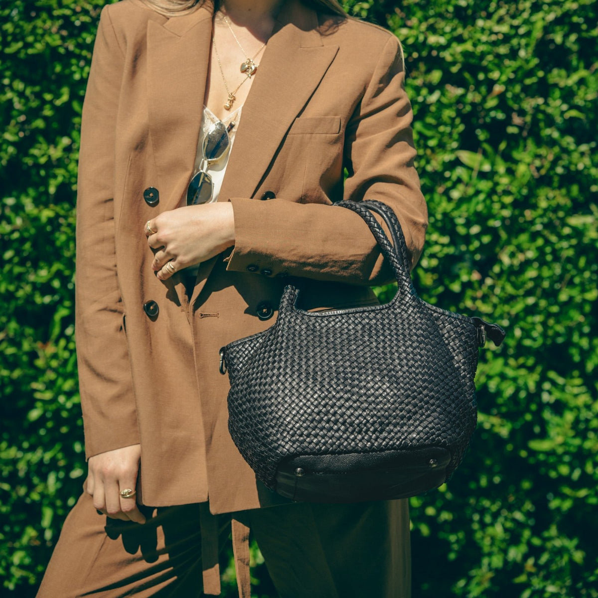 Borsa Alba Maxi in pelle intrecciata - Fury