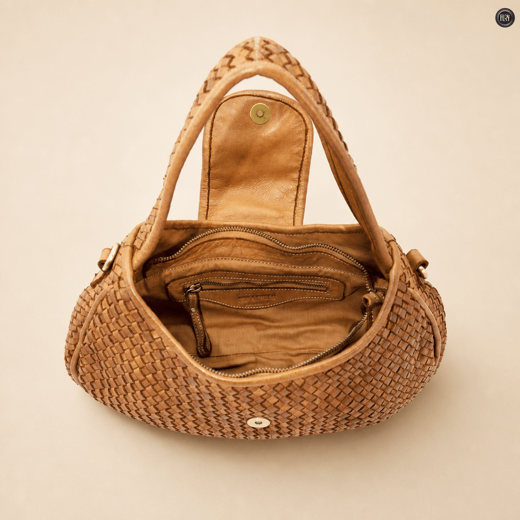 Borsa Clarissa in pelle intrecciata - Fury