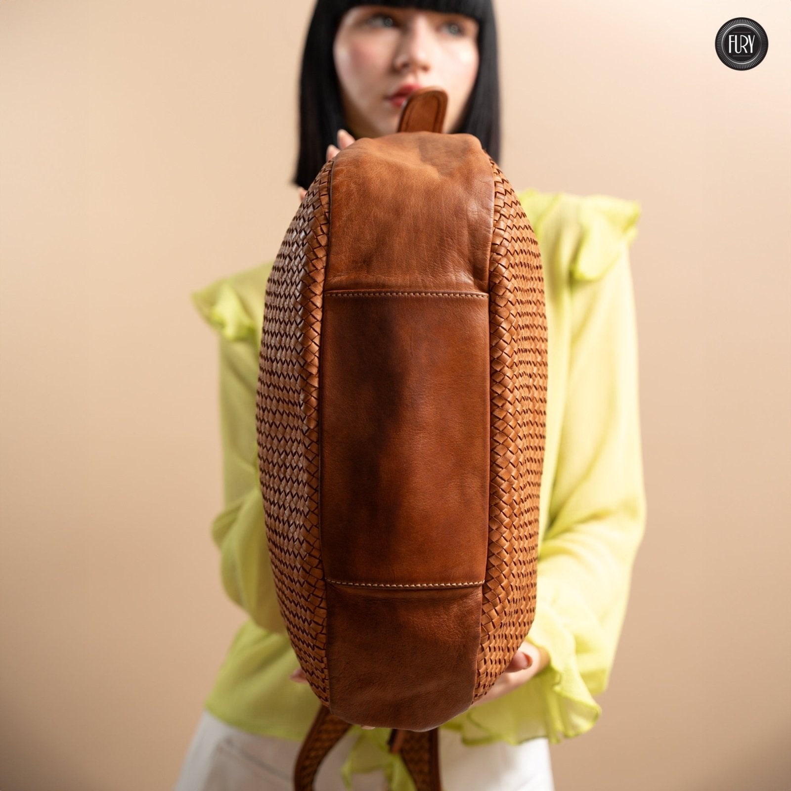 Borsa Iris Maxi in pelle intrecciata - Fury