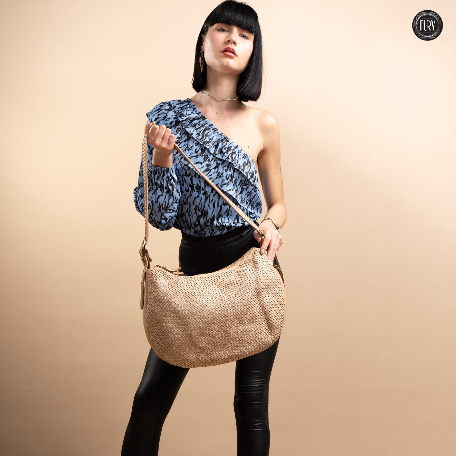 Borsa Iris Maxi in pelle intrecciata - Fury