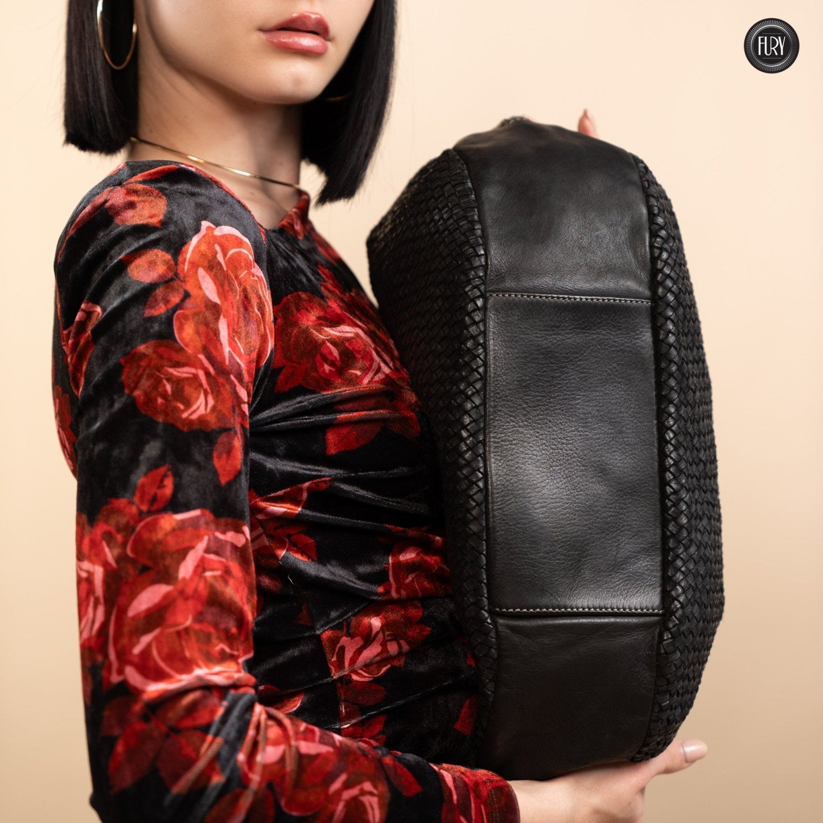 Borsa Iris Maxi in pelle intrecciata - Fury