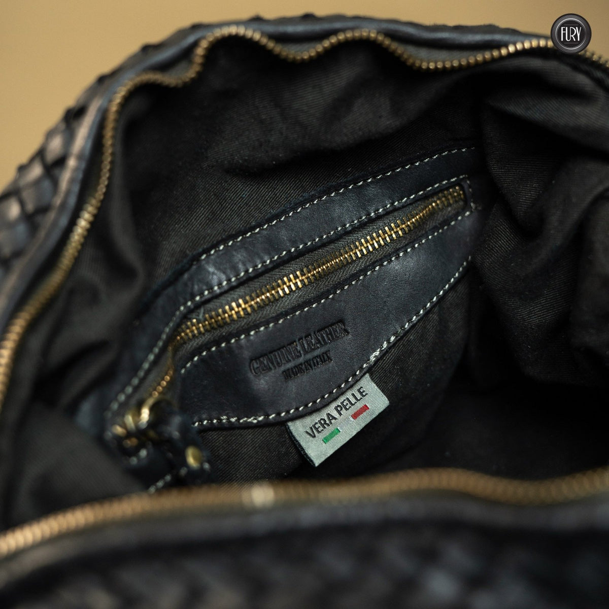 Borsa Lea in pelle intrecciata - Fury