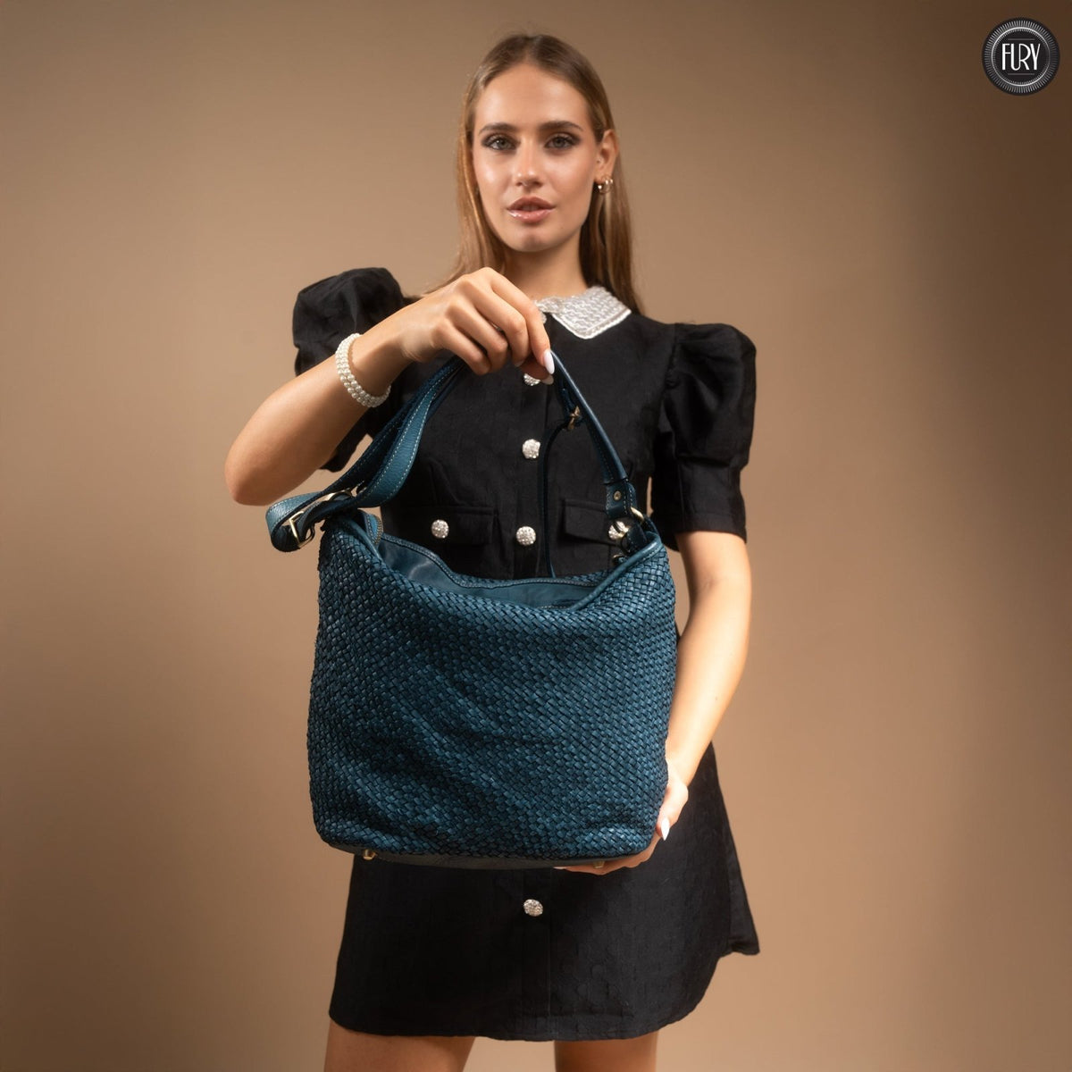 Borsa Linda in pelle intrecciata - Fury
