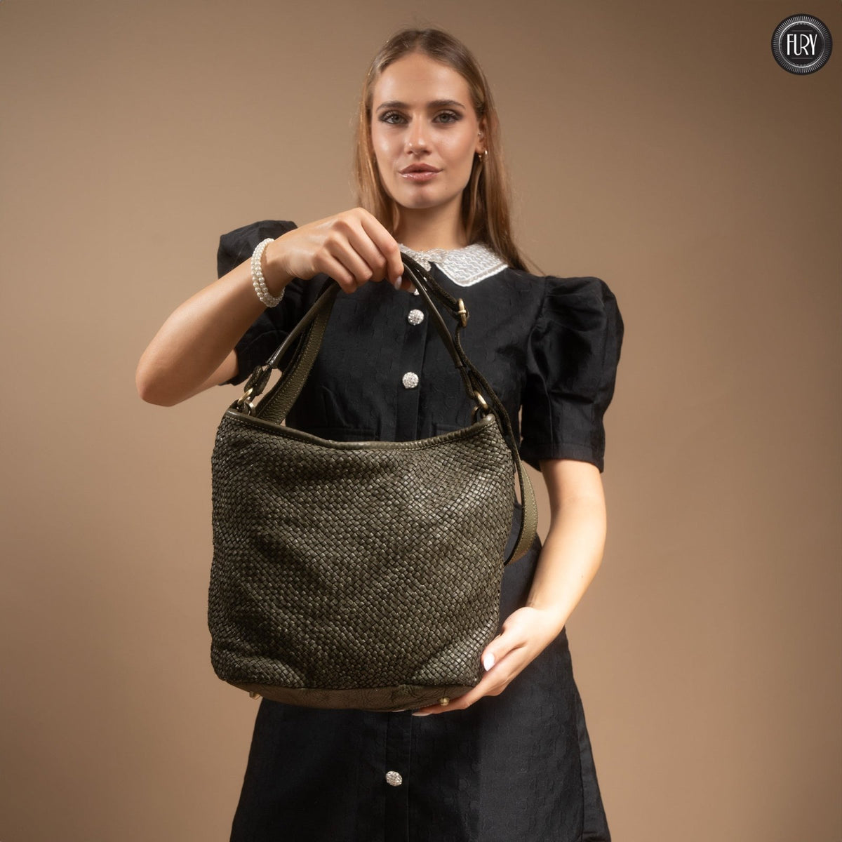 Borsa Linda in pelle intrecciata - Fury