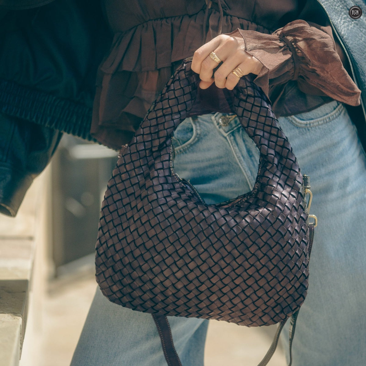 Borsa Livia in pelle intrecciata - Fury