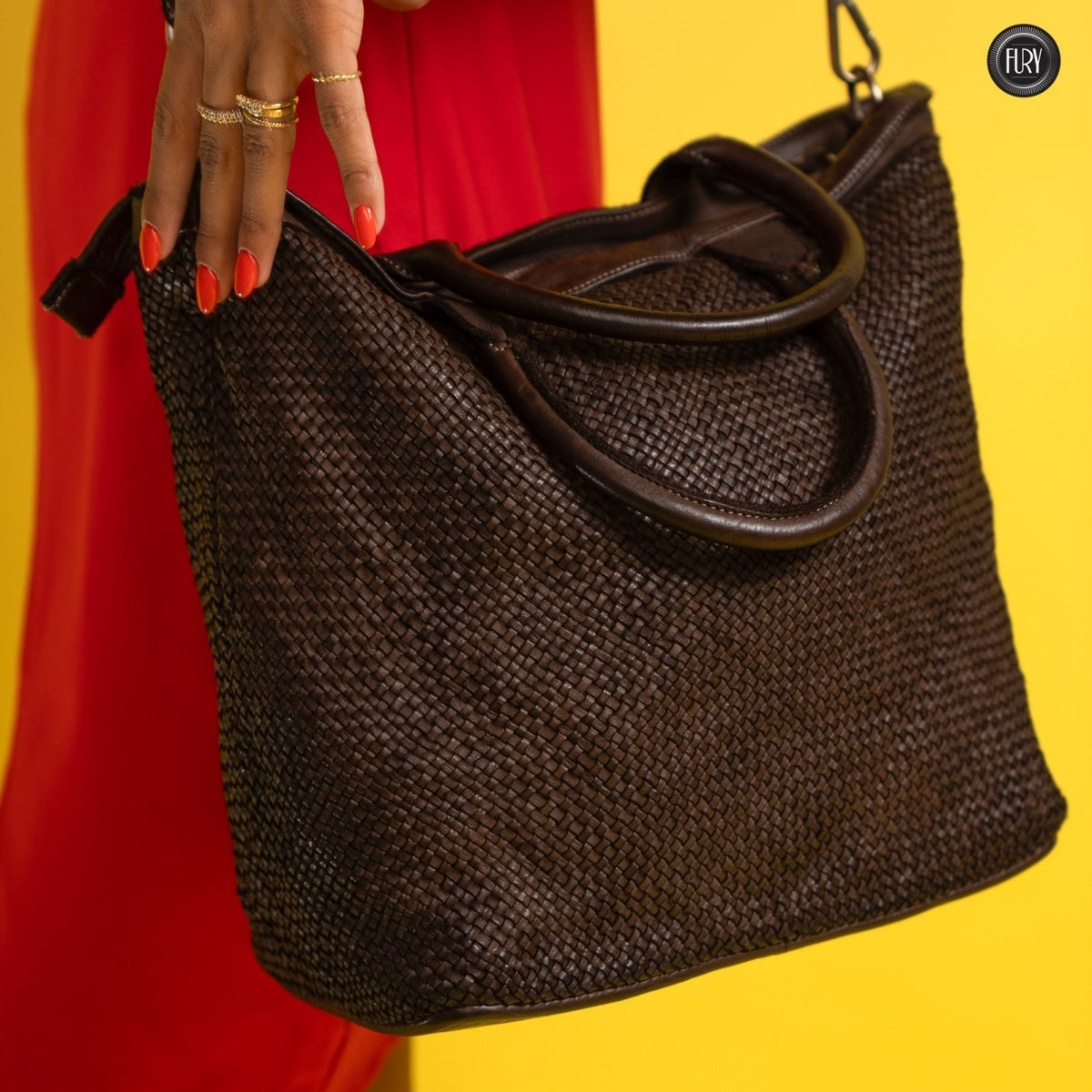 Borsa Tullia in pelle intrecciata - Fury